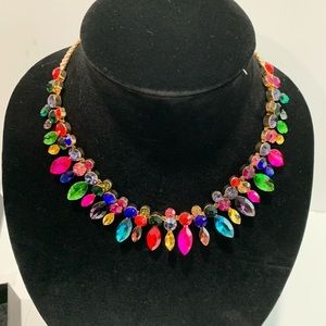 Natasha Gold necklace multi color stone necklace